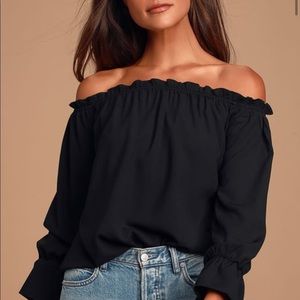 Lulus Black Off-the-Shoulder Top